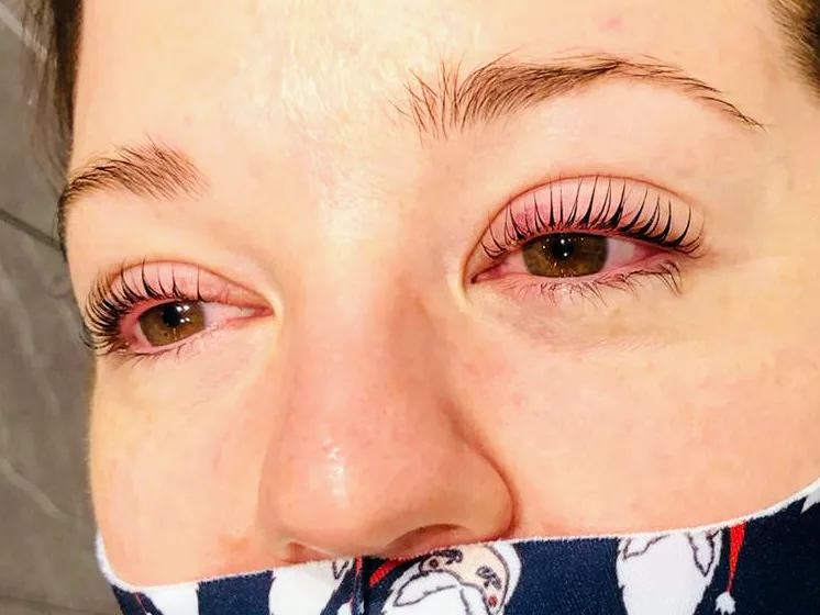 Fresh natural lash lift result on brown eyes